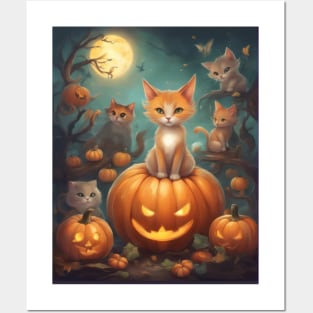 Trick or Treat - Cats Pumpkin Party Posters and Art